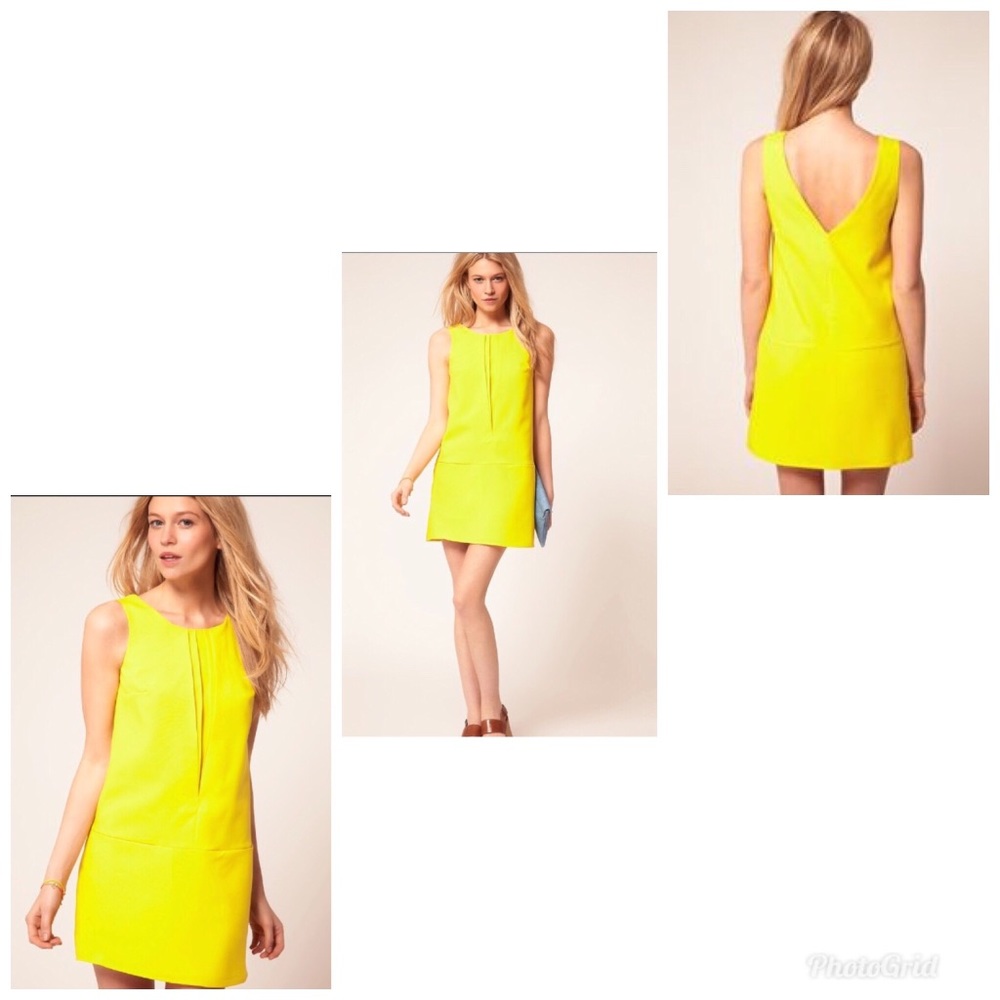 Mini yellow dress with open back